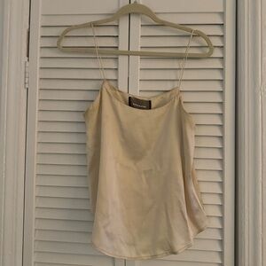 Reformation silk tank top in cream